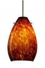 Besa Lighting RXP-171318-BR-L - Besa Pendant Pera 6 Bronze Amber Cloud 1x50W MAX GY6.35 Base, 15Ft. Cord