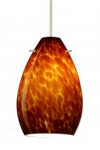 Besa Lighting RXP-171318-SN-L - Besa Pendant Pera 6 Satin Nickel Amber Cloud 1x50W MAX GY6.35 Base, 15Ft. Cord