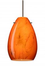 Besa Lighting RXP-1713HB-LED-BR-L - Besa Pendant Pera 6 Bronze Habanero 1x5W LED, 15Ft. Cord