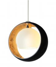 Besa Lighting RXP-4293GF-SN-L - Besa Pendant Pogo Satin Nickel Black/Inner Gold 1x35W MAX GY6.35 Base, 15Ft. Cord