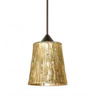 Besa Lighting RXP-5125GF-LED-BR - Besa Pendant Nico 4 Bronze Stone Gold Foil 1x5W LED