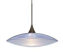 Besa Lighting RXP-6294BL-LED-BR-L - Besa Pendant Spazio Bronze Blue/Frost 1x5W LED, 15Ft. Cord