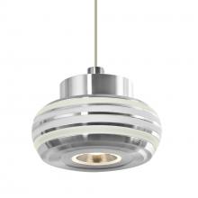 Besa Lighting RXP-FLOW00-CLFR-LED-SN-L - Besa, Flower Cord Pendant, Clear/Frost, Satin Nickel Finish, 1x3W LED, 15Ft. Cord