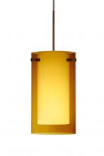 Besa Lighting RXP-G44007-LED-BR - Besa Pendant Pahu 4 Bronze Transparent Armagnac/Opal 1x5W LED