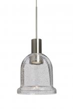 Besa Lighting RXP-KIBACL-LED-SN - Besa, Kiba Cord Pendant, Clear Bubble, Satin Nickel Finish, 1x3W LED