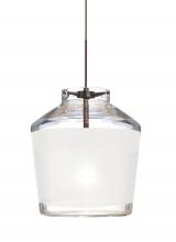 Besa Lighting RXP-PIC6WH-BR-L - Besa Pendant Pica 6 Bronze White Sand 1x50W MAX GY6.35 Base, 15Ft. Cord