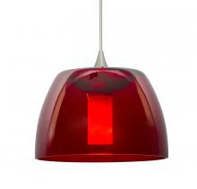 Besa Lighting RXP-SPURRD-SN-L - Besa Spur Cord Pendant, Red, Satin Nickel Finish, 1x35W MAX GY6.35 Base, 15Ft. Cord