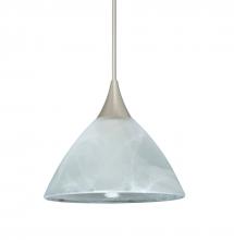 Besa Lighting X-174352-SN-L - Besa Pendant For Multiport Canopy Domi Satin Nickel Marble 1x50W MAX GY6.35 Base, 15Ft. Cord