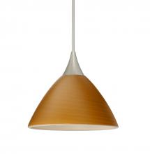 Besa Lighting X-1743OK-SN-L - Besa Pendant For Multiport Canopy Domi Satin Nickel Oak 1x50W MAX GY6.35 Base, 15Ft. Cord