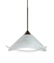 Besa Lighting X-181304-BR-L - Besa Pendant For Multport Canopy Hoppi Bronze Marble/Clear 1x50W MAX GY6.35 Base, 15Ft. Cord