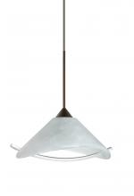 Besa Lighting X-181304-LED-BR - Besa Pendant For Multport Canopy Hoppi Bronze Marble/Clear 1x3W LED