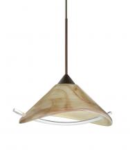 Besa Lighting X-181305-LED-BR-L - Besa Pendant For Multport Canopy Hoppi Bronze Mocha/Clear 1x3W LED, 15Ft. Cord