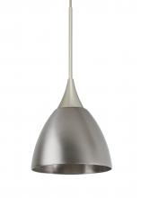 Besa Lighting X-1858MN-LED-SN-L - Besa Divi Pendant, Metal Satin Nickel, Satin Nickel, 1x9W LED, 15Ft. Cord