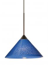 Besa Lighting X-282484-BR-L - Besa Pendant For Multiport Canopy Kona Bronze Blue Starpoint 1x50W MAX GY6.35 Base, 15Ft. Cord