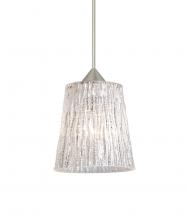 Besa Lighting X-5125GL-SN-L - Besa Pendant For Multiport Canopy Nico 4 Satin Nickel Stone Glitter 1x35W MAX GY6.35 Base