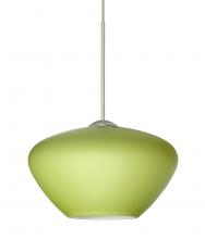 Besa Lighting X-541035-LED-SN-L - Besa Pendant For Multiport Canopy Peri Satin Nickel Chartreuse 1x5W LED, 15Ft. Cord