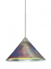 Besa Lighting X-550493-SN-L - Besa Pendant For Multiport Canopy Swirl Satin Nickel Dicro Swirl 1x50W MAX GY6.35 Base, 15Ft. Cord