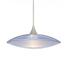 Besa Lighting X-6294BL-SN-L - Besa Pendant For Multiport Canopy Spazio Satin Nickel Blue/Frost 1x50W MAX GY6.35 Base, 15Ft. Cord