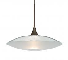 Besa Lighting X-6294CL-BR-L - Besa Pendant For Multiport Canopy Spazio Bronze Clear/Frost 1x50W MAX GY6.35 Base, 15Ft. Cord