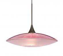 Besa Lighting X-6294RD-LED-BR-L - Besa Pendant For Multiport Canopy Spazio Bronze Red/Frost 1x5W LED, 15Ft. Cord