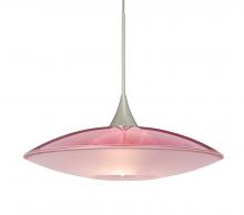 Besa Lighting X-6294RD-SN-L - Besa Pendant For Multiport Canopy Spazio Satin Nickel Red/Frost 1x50W MAX GY6.35 Base, 15Ft. Cord