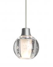 Besa Lighting X-BOCA3BB-LED-SN-L - Besa, Boca 3 Cord Pendant For Multiport Canopies, Clear Bubble, Satin Nickel Finish,