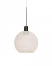 Besa Lighting X-NEWTON6MW-LED-BR - Besa, Newton 6 Cord Pendant for Multiport Canopy, Milky White, Bronze Finish, 1x3W LED