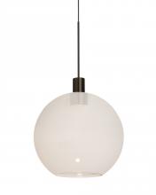 Besa Lighting X-NEWTON8MW-LED-BR - Besa, Newton 8 Cord Pendant for Multiport Canopy, Milky White, Bronze Finish, 1x3W LED