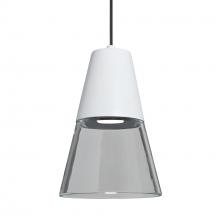 Besa Lighting X-TIMO6WC-LED-BK - Besa Timo 6 Pendant For Multiport Canopies,Clear/White, Black Finish, 1x9W LED