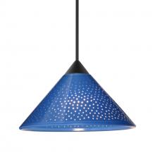 Besa Lighting XP-282484-BK - Besa Pendant Kona, Black Finish, Blue Starpoint 1x50W MAX GY6.35 Base