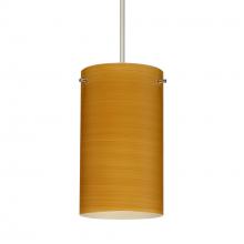 Besa Lighting XP-4404OK-SN-DIM010 - Besa Stilo 7 Pendant Satin Nickel Oak 1x50W MAX GY6.35 Base, 0-10V Dimming