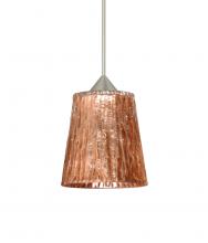 Besa Lighting XP-5125CF-LED-SN - Besa Pendant Nico 4 Satin Nickel Stone Copper Foil 1x5W LED