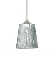 Besa Lighting XP-5125SF-SN-L - Besa Pendant Nico 4 Satin Nickel Stone Silver Foil 1x35W MAX GY6.35 Base, 15Ft. Cord