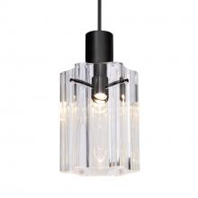Besa Lighting XP-ICE4CL-BK - Besa Ice 4 Pendant, Clear Glass, Black Finish, 1x35W 35W MAX GY6.35 Base