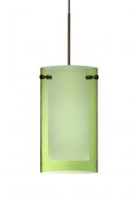 Besa Lighting XP-L44007-LED-BR-L - Besa Pendant Pahu 4 Bronze Transparent Olive/Opal 1x5W LED, 15Ft. Cord