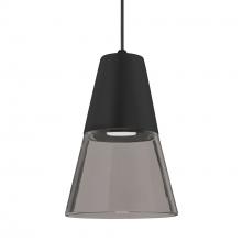 Besa Lighting XP-TIMO6BS-LED-BK - Besa Timo 6 Pendant,Smoke/Black, Black Finish, 1x9W LED