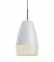 Besa Lighting J-ABU12WH-BR - Besa, Abu 12 Cord Pendant for Mulitport Canopy, White/Glitter, Bronze Finish, 1x60W Medium Base