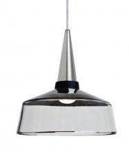 Besa Lighting J-BARON10BK-SN - Baron 10 Cord Pendant for Mulitport Canopy, Black/Clear, Satin Nickel Finish, 1x60W Medium base