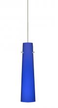 Besa Lighting XP-5674CM-SN - Besa Camino Pendant Satin Nickel Cobalt Blue Matte 1x50W MAX GY6.35 Base