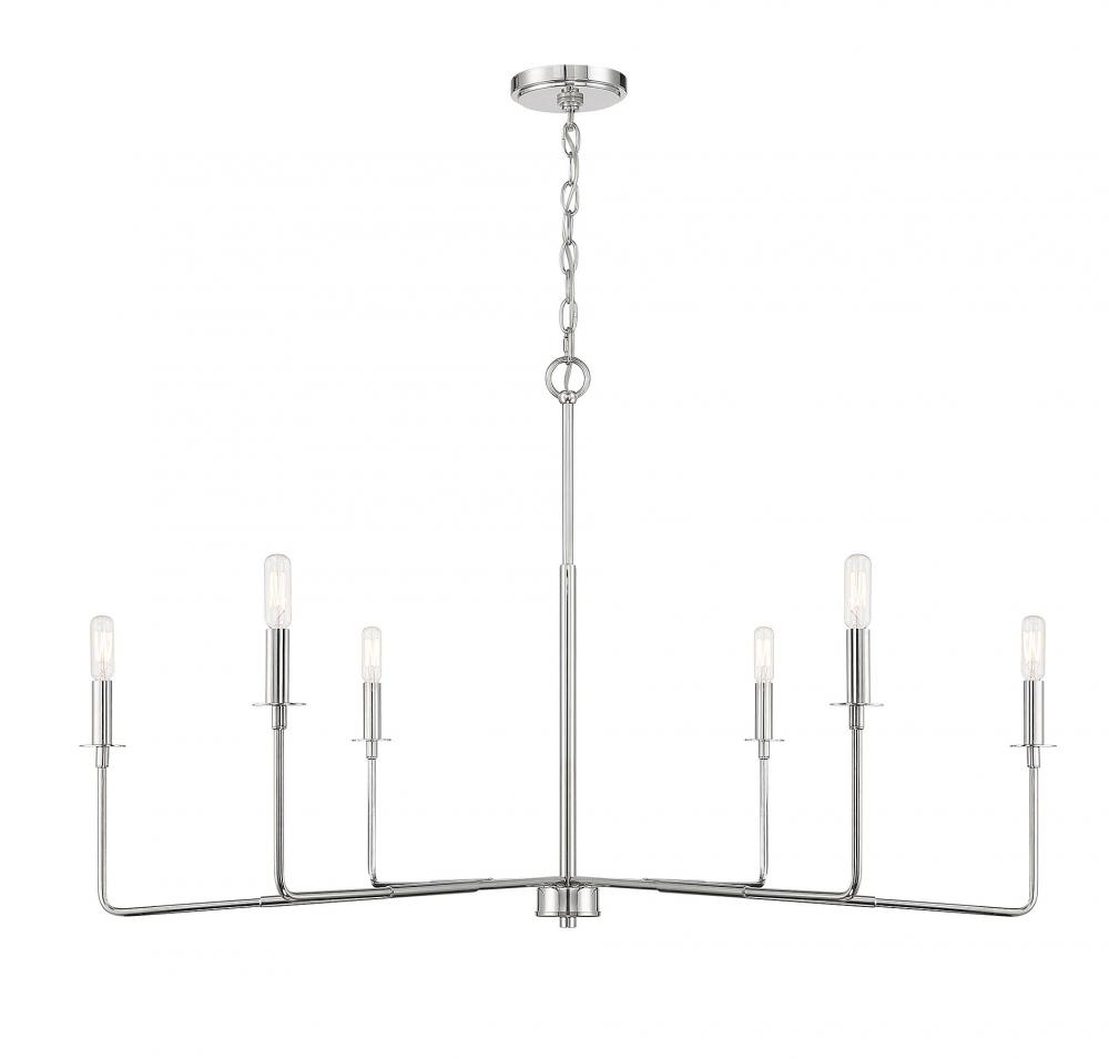 Salerno 6-Light Chandelier in  Polished Nickel