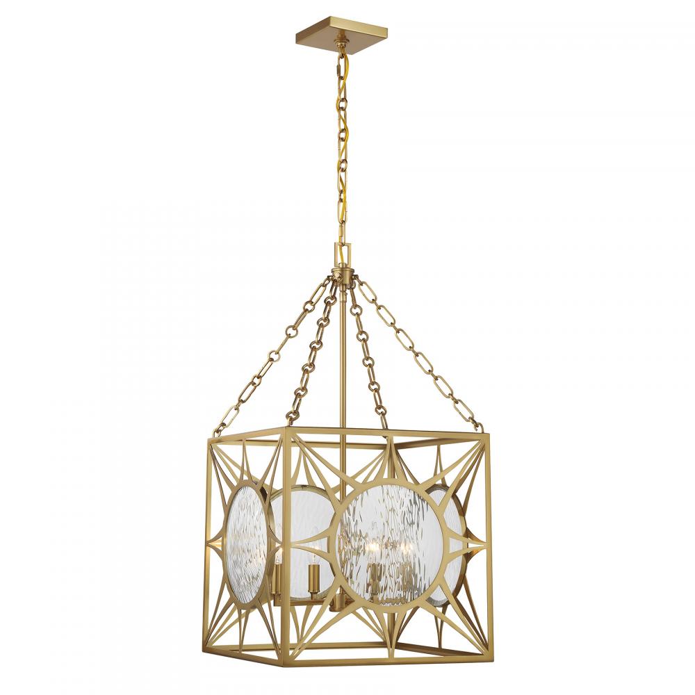 Balfour 4-Light Pendant in Warm Brass