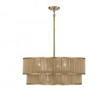 Savoy House 7-1774-6-320 - Ashburn 6-Light Pendant in Warm Brass and Rope