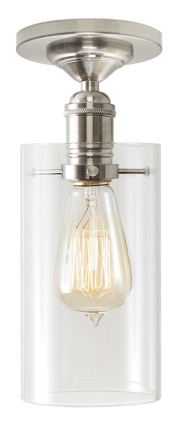 Ceiling Retro Cylinder Clear Polished Nickel E26 Retro Bulb 60W