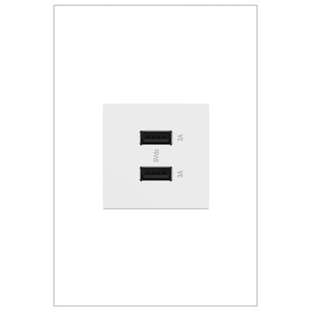 adorne? Ultra-Fast USB Type-A/A Outlet Module, White
