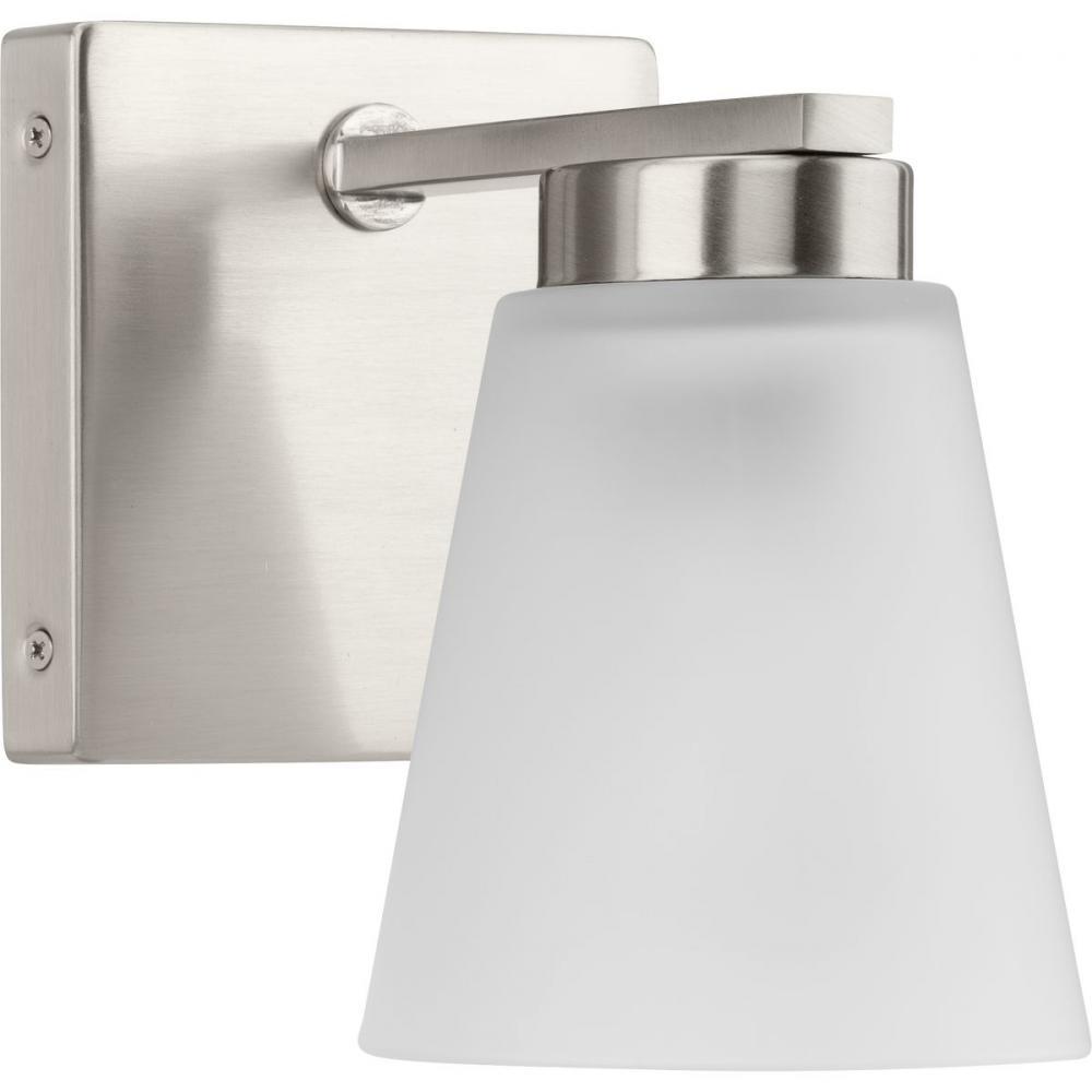 Tanner Collection One-Light Brushed Nickel Transitional Vanity Light