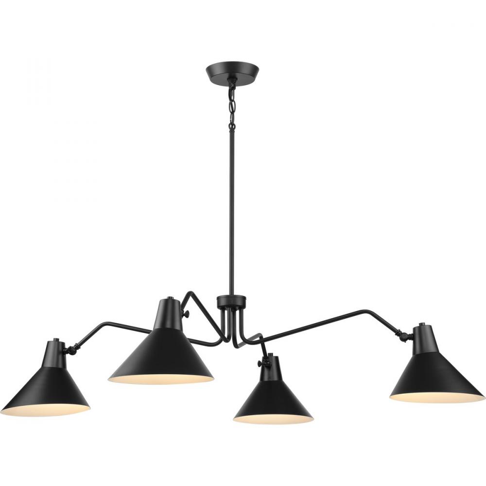 Trimble Collection Four-Light Matte Black Chandelier