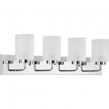 Progress P300330-015 - Merry Collection Four-Light Polished Chrome Etched Glass Transitional Style Bath Vanity Wall Light