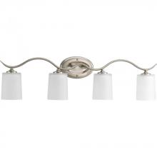 Progress P2021-09 - Inspire Collection Four-Light Brushed Nickel Etched Glass Traditional Bath Vanity Light