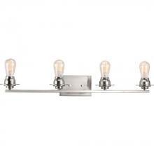 Progress P300011-009 - Debut Collection Four-Light Brushed Nickel Farmhouse Bath Vanity Light