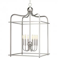 Progress P500037-009 - Assembly Hall Collection Six-Light Brushed Nickel Coastal Pendant Light